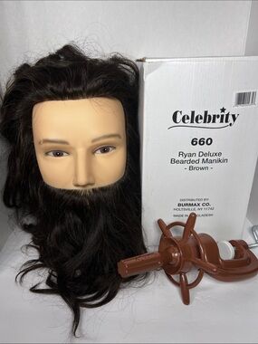 Ryan Deluxe Bearded Manikin Head new PLUS Stand